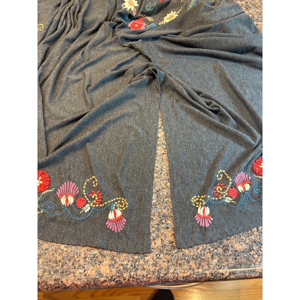Caite Women's Gray Floral Embroidered Cardigan Duster Size 2X - Picture 11 of 16